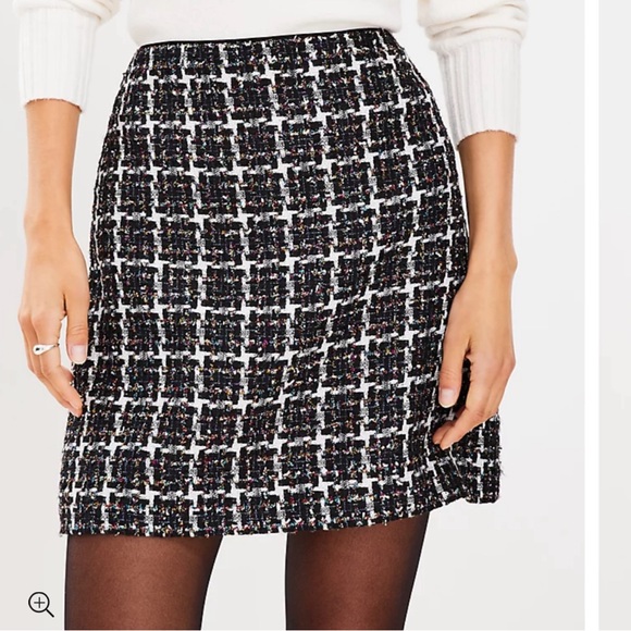 LOFT Dresses & Skirts - NWT Loft Shimmer Tweed mini Shift Skirt size petite 12